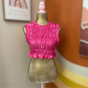 Zara Hot Pink Crop Top